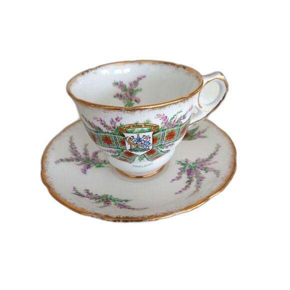 Royal Stafford Clan MacLean Scottish Tartan Cup & Saucer Bone China England - Picture 4 of 5